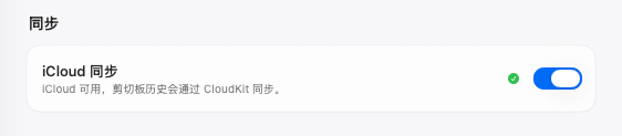 iCloud 同步中文设置界面