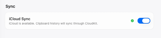 iCloud Sync 设置截图